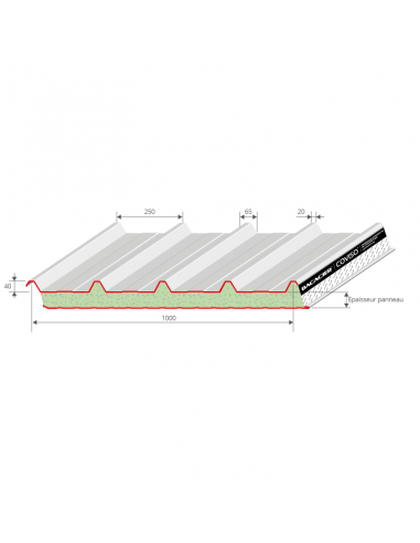 Panneau sandwich isolant COVISO 4.40 en stock